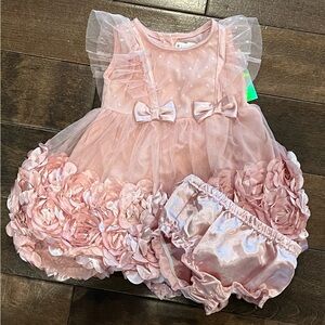 NWT pink rosette dress